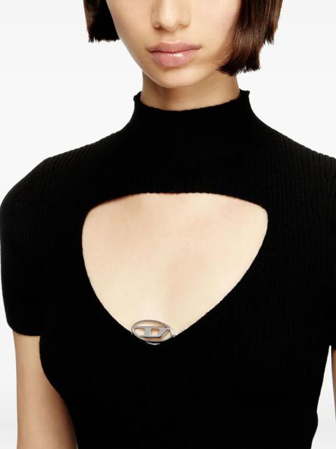 Diesel M-Olive cut-out oval hardware t-shirt - Black