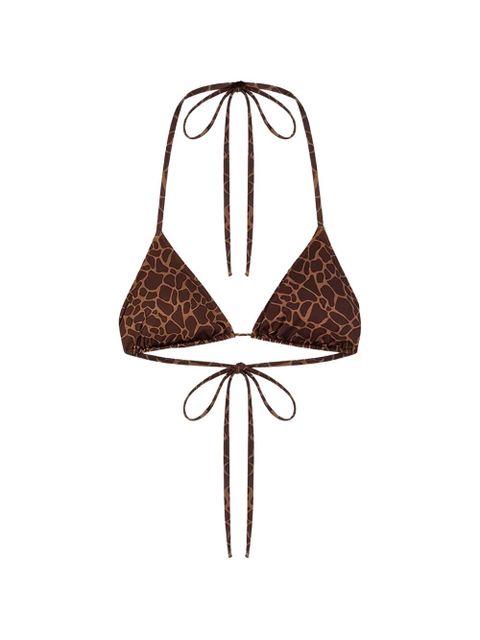 MC2 Saint Barth Leah giraffe-print padded bikini top - Brown - zdjęcie produktu nr 1