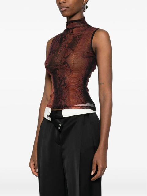 Jean Paul Gaultier animal-print top - Brown
