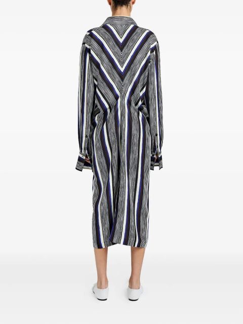 Proenza Schouler Amira striped midi dress - Black