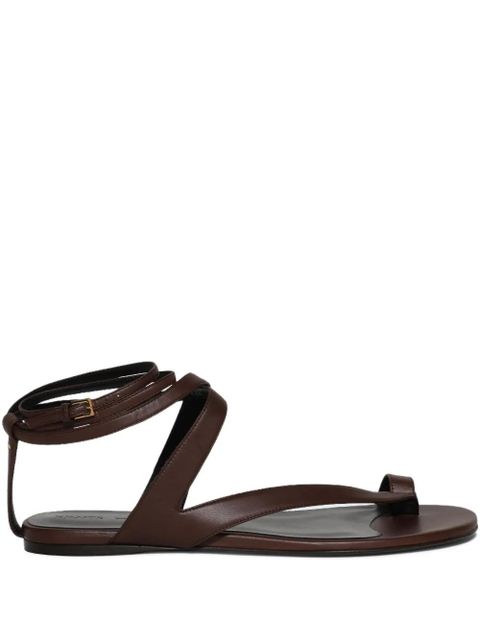 KHAITE Aimee ankle-wrap leather sandals - Brown - zdjęcie produktu nr 1