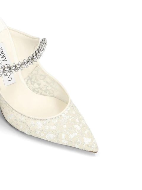 Jimmy Choo crystal-embellished heeled pumps - Neutrals
