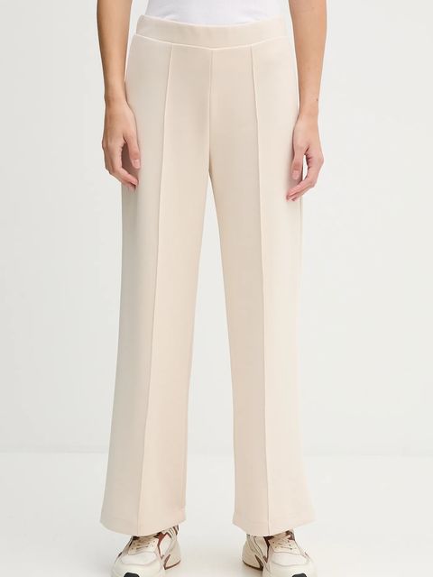 United Colors of Benetton spodnie dresowe damskie kolor beżowy gładkie 3Y2F3F04K