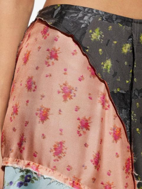 GANNI patchwork floral-print skirt - Blue