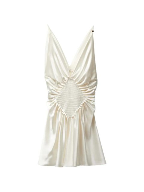 Versace V-neck gathered mini dress - White - zdjęcie produktu nr 1