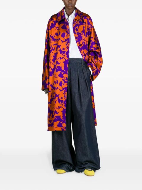 DRIES VAN NOTEN floral satin coat - Orange - zdjęcie produktu nr 2