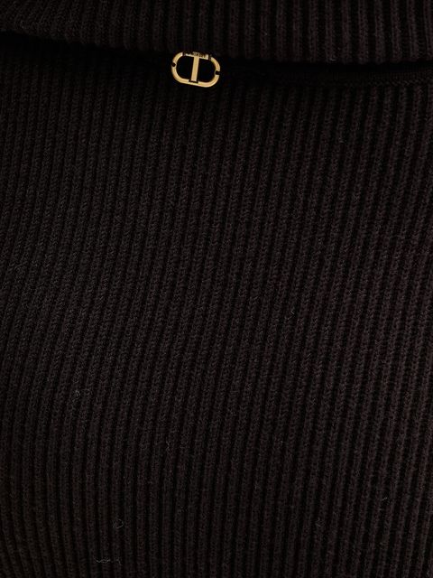 Twinset spódnica z dodatkiem wełny kolor brązowy midi prosta 252TT3142 - zdjęcie produktu nr 2