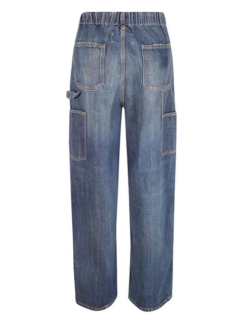 Maison Margiela stitching-detailing distressed wide-leg jeans - Blue - zdjęcie produktu nr 2