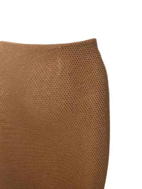 Self-Portrait metallic maxi skirt - Brown