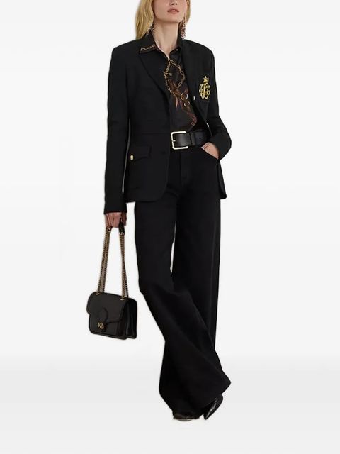 Lauren Ralph Lauren embroidered-detail buttoned blazer - Black - zdjęcie produktu nr 2