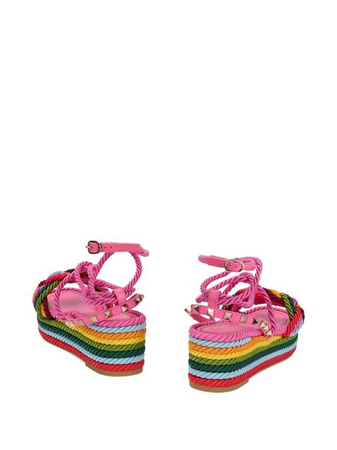 Valentino Garavani rope-detail platform sandals - Pink