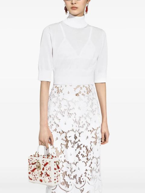 Dolce & Gabbana Cropped turtle-neck sweater - White - zdjęcie produktu nr 2