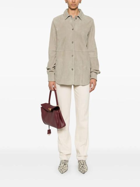 TOTEME suede shirt - Neutrals