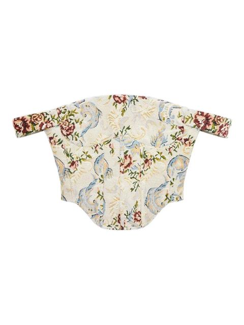 Manière De Voir Bonnie floral-jacquard corset top - Neutrals