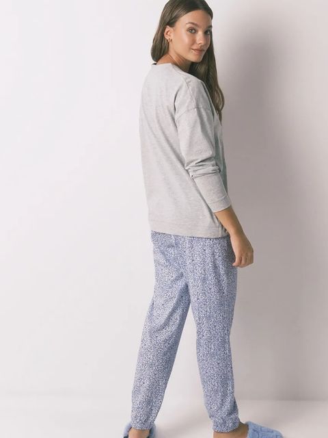 women'secret piżama bawełniana damska kolor szary bawełniana 3132123