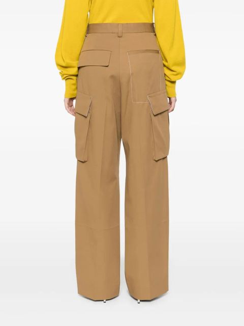 Victoria Beckham twill straight cargo pants - Brown