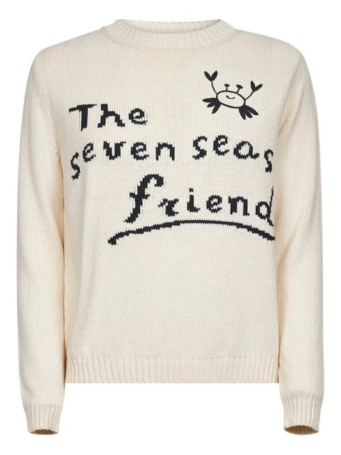 Weekend Max Mara crab-motif knitted sweater - White - zdjęcie produktu nr 1