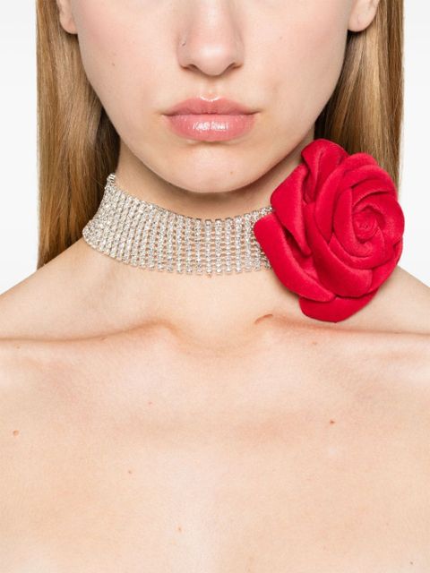 Magda Butrym velvet rose choker - Silver