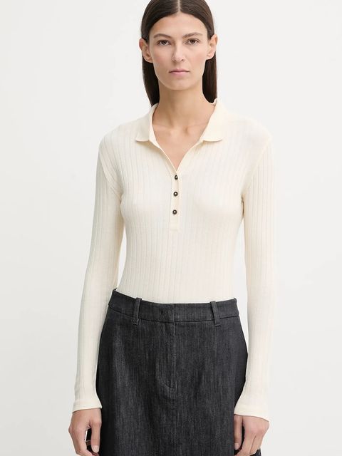 Marc O'Polo longsleeve kolor beżowy 600207855019 - zdjęcie produktu nr 1