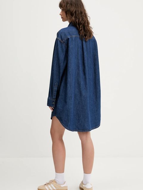 Tommy Jeans sukienka jeansowa kolor niebieski mini oversize DW0DW21420 - zdjęcie produktu nr 2