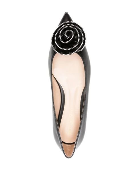 Gianvito Rossi Karina 05 leather ballerina shoes - Black