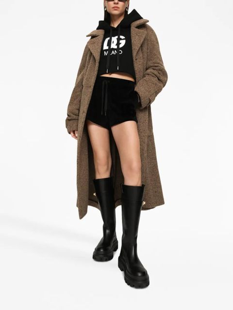 Dolce & Gabbana logo-patch cotton hoodie - Black