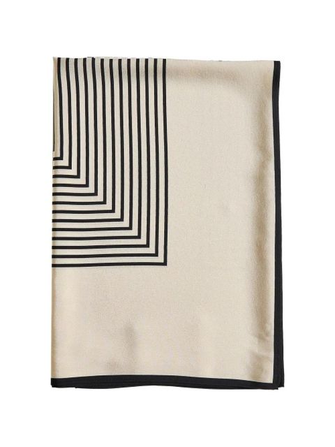 TOTEME striped geometric silk scarf - Neutrals - zdjęcie produktu nr 2