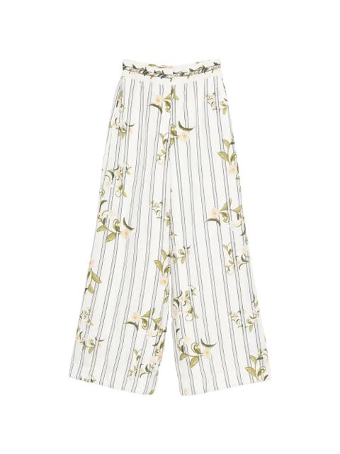 Agua By Agua Bendita striped floral-print pants - White - zdjęcie produktu nr 1