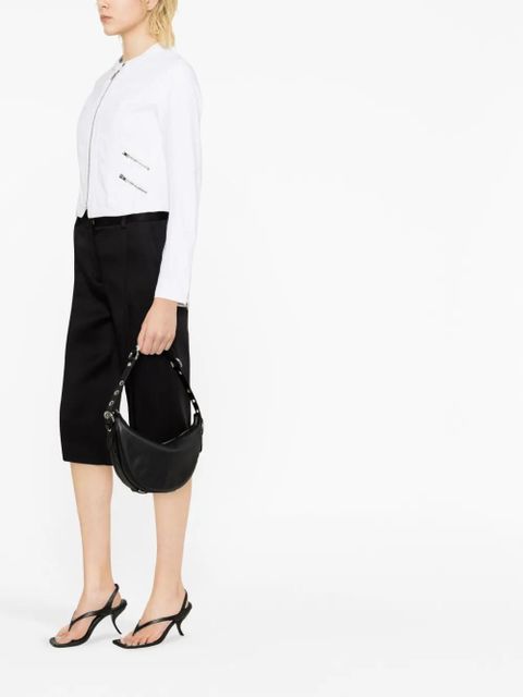 ISABEL MARANT Leys band-collar denim jacket - White