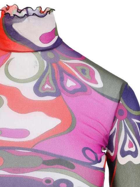 PUCCI abstract-print turtleneck top - Purple