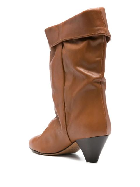 ISABEL MARANT 55mm Dalby draped leather boots - Brown - zdjęcie produktu nr 2