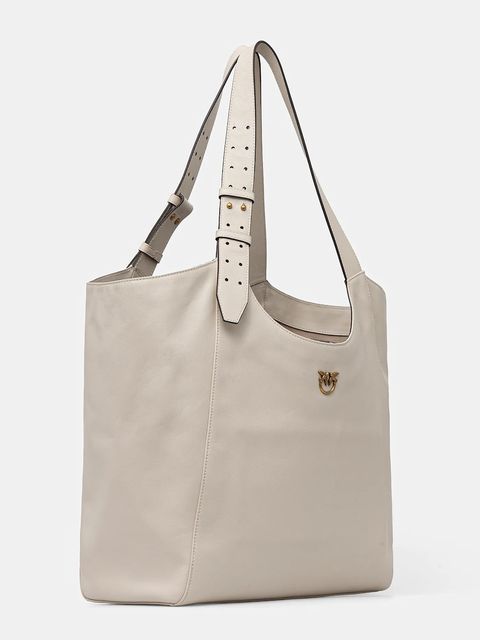 Pinko torebka skórzana kolor beżowy 105360 A0QO - zdjęcie produktu nr 2