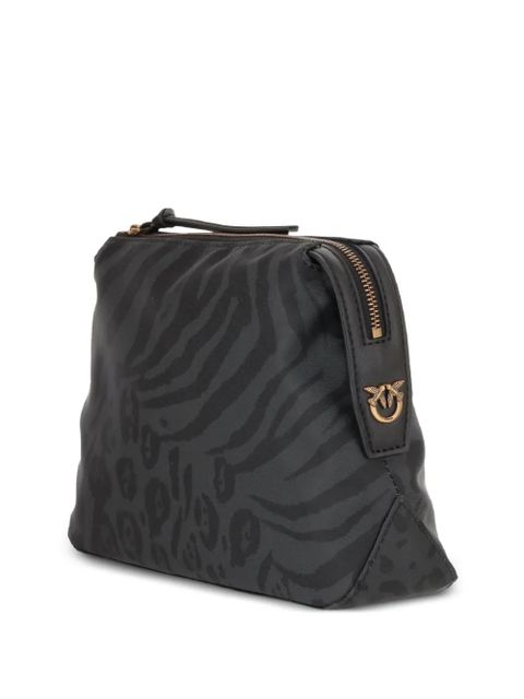 PINKO animal-print zipped make-up bag - Green