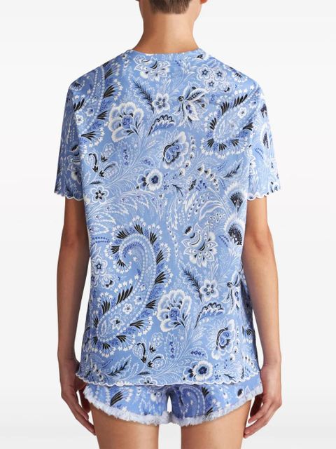 ETRO bandana-print cotton T-shirt - Blue