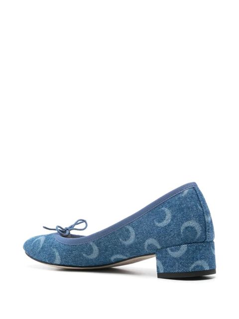 Marine Serre x Camille Repetto 30mm Moon-print pumps - Blue
