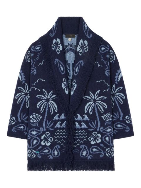 Alanui palm-tree fringed cardigan - Blue - zdjęcie produktu nr 1