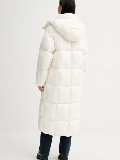 Tommy Jeans kurtka puchowa kolor beżowy zimowa oversize DW0DW21615