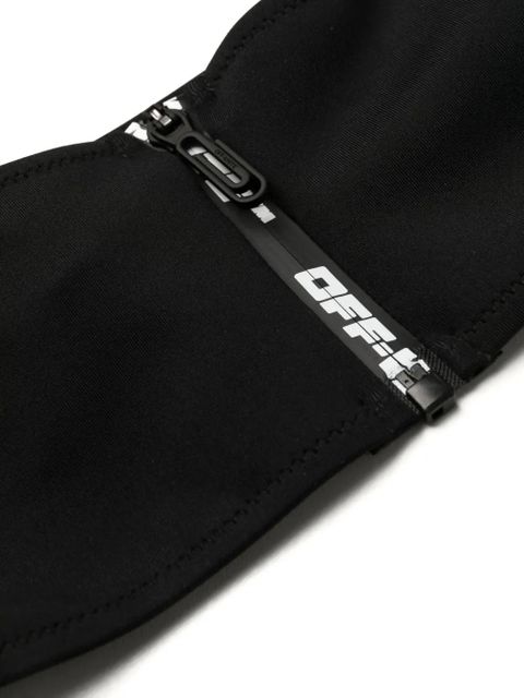 Off-White zipped logo-print bikini - Black
