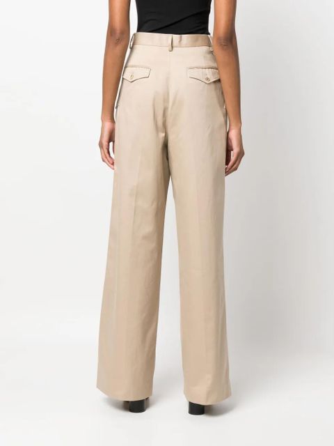 Lanvin wide-leg gabardine trousers - Neutrals
