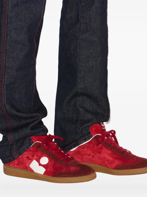 ISABEL MARANT suede panelled sneakers - Red