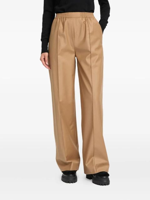 Yves Salomon elasticated waistband flannel trousers - Brown