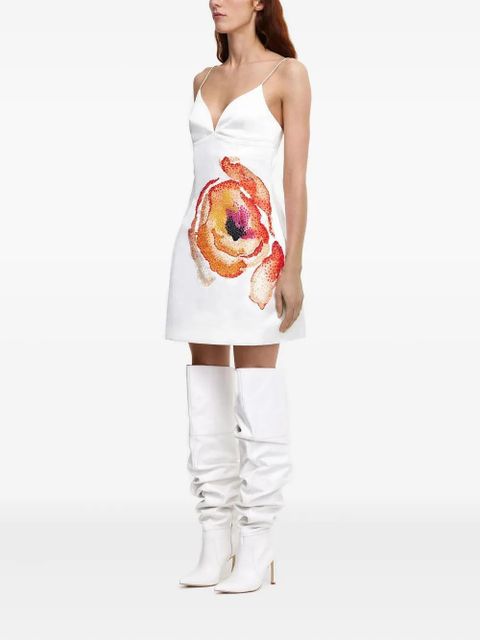 Acler Pendoylan floral-embellished satin dress - White