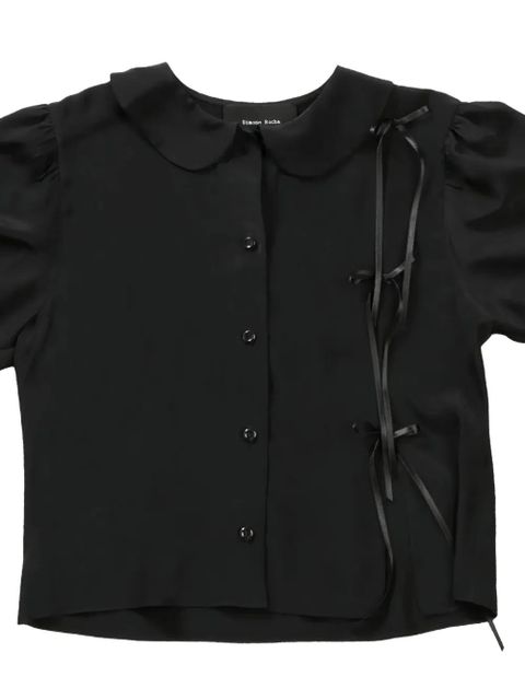 Simone Rocha bow-detail puff-sleeves shirt - Black - zdjęcie produktu nr 2