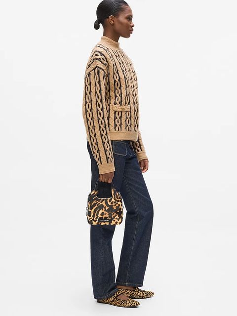 Karl Lagerfeld torebka skórzana kolor brązowy A4W30123