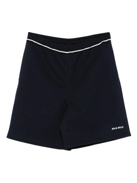 Miu Miu elastic-waistband shorts - Blue - zdjęcie produktu nr 1