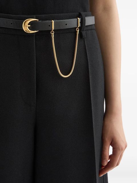 Jil Sander chain-detailing leather belt - Black