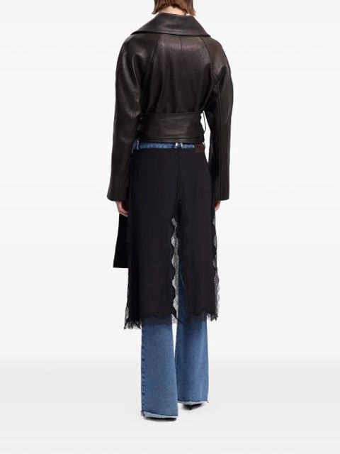 16Arlington Palmer belted leather jacket - Brown