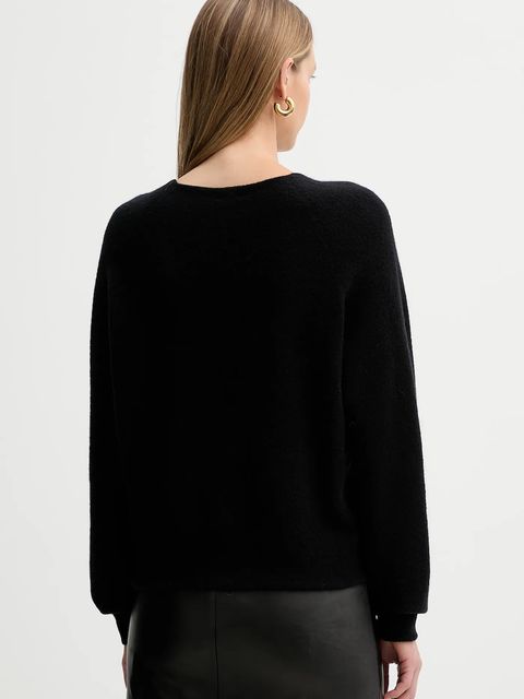 Liviana Conti kardigan z dodatkiem wełny damski kolor czarny L5WG01