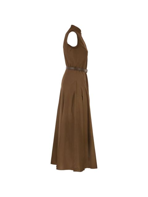 Max Mara belted cotton midi dress - Brown