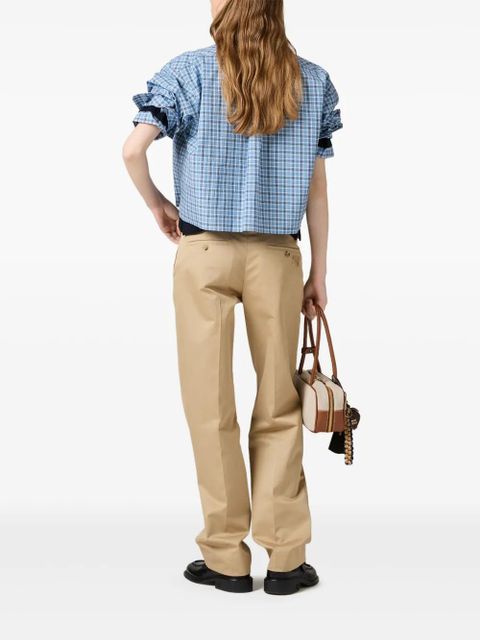 Miu Miu checked poplin shirt - Blue